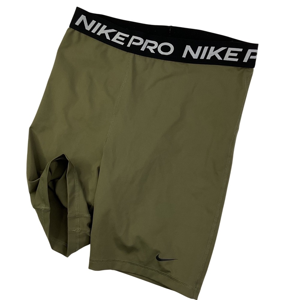 Nike Pro Compression Shorts 7'' Olive Green Train Athletic Gym Women's L DA0481